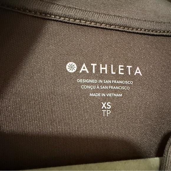 Athleta Espresso Brown Cropped 1/2 Zip Pullover XS Cozy Athleisure - Picture 5 of 7